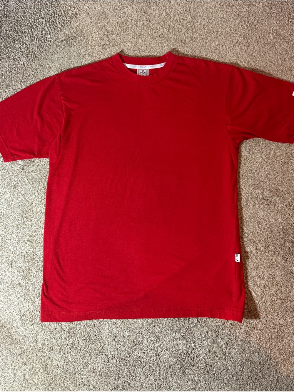Fila Men's Short Sleeve Crew Neck Tee in Red